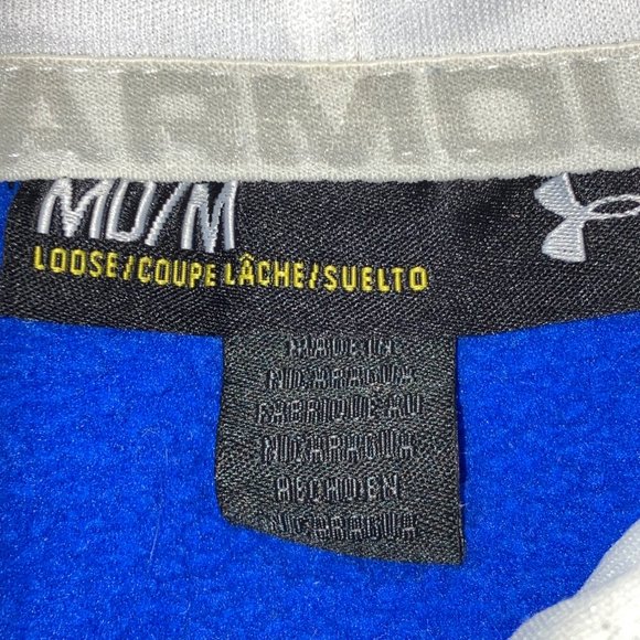 Under Armour Loose Coupe Lache Hoodie Size MD Kangaroo Pocket Royal Blue - Picture 12 of 16
